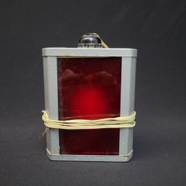 Фонарь сигнальный винтажный, СССР. Металл и красное стекло, настенный, Ленинград