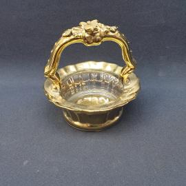 Корзинка декоративная винтажная, СССР. Керамика с позолотой, настольная для конфет или мелочей