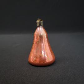 Елочная игрушка винтажная, СССР. Стекло, подвеска в форме колокольчика розового цвета
