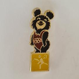Значок СССР. Мишка, Олимпиада 80, Москва. Винтажный значек.