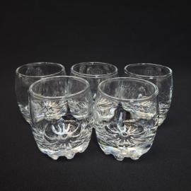 Стопки винтажные, СССР. Набор 5 шт., стекло, для крепких напитков