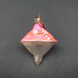 Игрушка елочная винтажная, СССР. Стекло, подвеска юла с росписью ручной работы