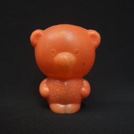 Игрушка винтажная, СССР. Пластизоль, фигурка медвежонка в свитере оранжевого цвета
