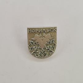 Значок СССР. Норильск, город Красноярский край, снежинка, северная тематика. Винтажный значек.