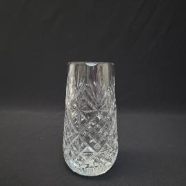 Стакан - ваза винтажная, СССР. Хрусталь, высокий, с алмазной гранью и геометрическим узором