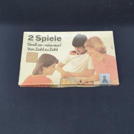 Игра настольная винтажная, СССР. Набор 2 игры в коробке, логическая и с карточками чисел