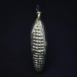 Елочная игрушка винтажная, СССР. Стеклянная фигурка в виде кукурузы, цветное стекло