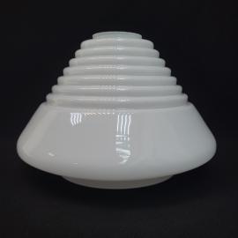 Плафон винтажный СССР. Белое стекло, ступенчатая форма для потолочного или подвесного светильника