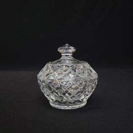 Конфетница винтажная, СССР. Хрусталь, с крышкой, с алмазной гранью, для сервировки стола
