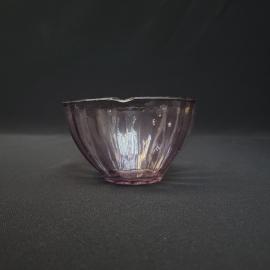 Сахарница винтажная, СССР. Розовое стекло, граненая форма для сервировки стола
