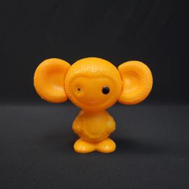 Игрушка винтажная, СССР. Пластмассовая фигурка Чебурашки оранжевого цвета, около 13 см