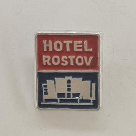 Значок СССР. Hotel Rostov, Ростов, архитектура, гостиница. Винтажный значек.