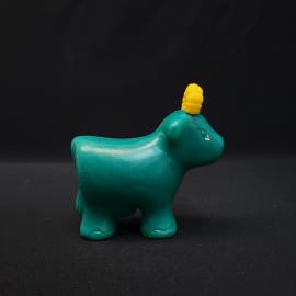 Игрушка пластмассовая винтажная, СССР. Фигурка козлика зеленого цвета для детей