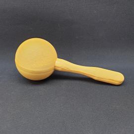 Погремушка винтажная, СССР. Детская игрушка из пластмассы, с круглым корпусом и ручкой