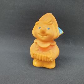 Игрушка резиновая винтажная, СССР. Фигурка Буратино с гармошкой, для детской игры