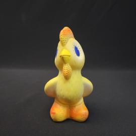 Игрушка резиновая винтажная, СССР. Фигурка петушка, цветная резина