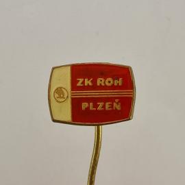 Значок СССР. ZK ROH, Пльзень, Чехословакия, профсоюзная тематика, винтажный значек.