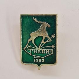 Значок СССР. Тикси, Якутия. Олень, герб, 1383. Винтажный значек.