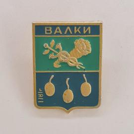Значок СССР. Валки, герб города Харьковская область, Украина. Винтажный значек.