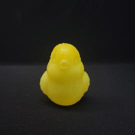 Игрушка винтажная, СССР. Пластмассовая фигурка птенца желтого цвета для детских игр