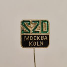 Значок СССР. Москау Кельн, международные связи, Москва. Винтажный значек.