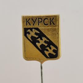 Значок СССР. Курск, герб города, городской сюжет. Винтажный значек.