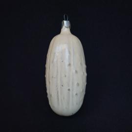 Елочная игрушка винтажная, СССР. Стеклянный огурец, около 10 см