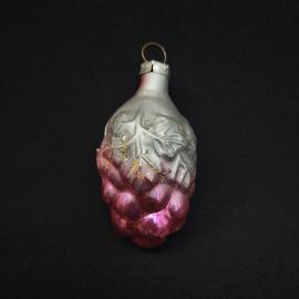 Елочная игрушка винтажная, СССР. Стеклянная фигурка ягоды, высота около 7 см