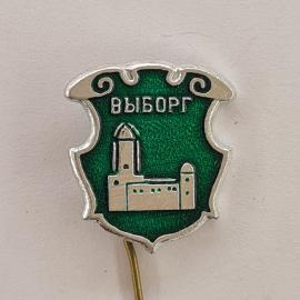 Значок СССР. Выборг, городская архитектура, башни и крепость. Винтажный значек.
