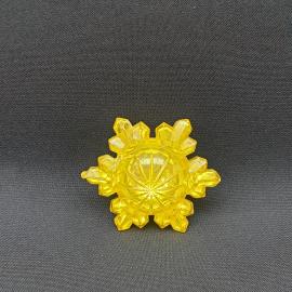 Елочная игрушка винтажная, СССР. Пластиковая подвеска в форме солнца желтого цвета