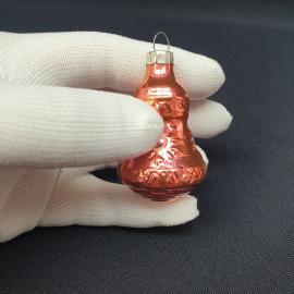 Елочная игрушка винтажная, СССР. Стекло, подвеска в форме колокольчика с росписью
