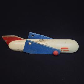 Игрушка деревянная винтажная, СССР. Модель ракеты, длина около 23 см
