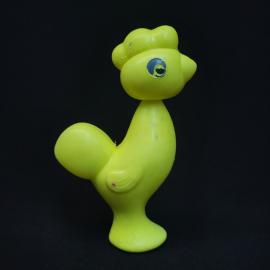 Игрушка резиновая винтажная, СССР. Фигурка уточки, желтая, высота около 16 см