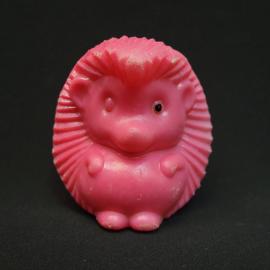 Игрушка резиновая винтажная, СССР. Ежик розовый, настольная фигурка