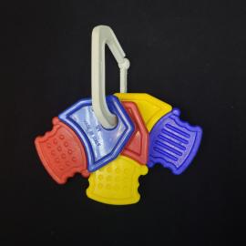 Игрушка детская винтажная, СССР. Набор пластиковых подвесок на карабине, 5 шт.
