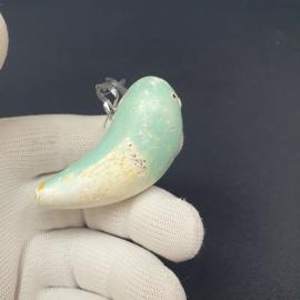 Елочная игрушка винтажная, СССР. Птица подвесная, папье маше, роспись в пастельных тонах