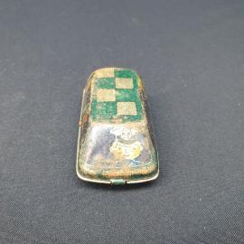 Машинка игрушечная винтажная, СССР. Металлическая модель такси с рисунком пассажиров