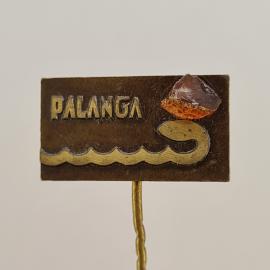 Значок СССР. Palanga, волна и янтарь, Прибалтика, курортная тематика. Винтажный значек.