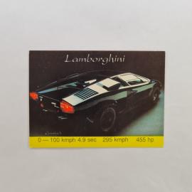 Карманный календарик СССР 1991. Lamborghini Countach, спортивный автомобиль. Советский сувенир