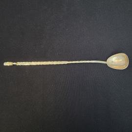 Ложка винтажная, СССР. Декоративная с витой ручкой, мельхиор, для варенья или десерта
