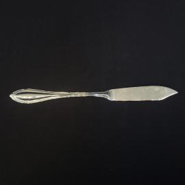 Нож для рыбы винтажный, СССР. Нержавеющая сталь, столовый прибор с узорной ручкой