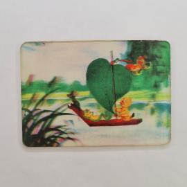 Карманный календарик СССР 1980. Мультфильм Кораблик, сказка, котенок на лодке. Советский календарь