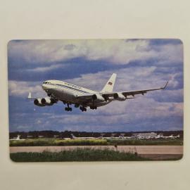 Карманный календарик 1994. Aeroflot, пассажирский самолет, авиация. Календарь винтажный