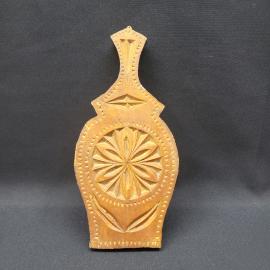 Доска декоративная винтажная, СССР. Резное дерево, настенное панно с геометрическим узором