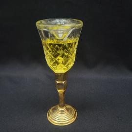 Флакон винтажный, СССР. Стеклянный с металлической ножкой, для духов или одеколона