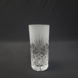 Стакан винтажный, СССР. Хрусталь, матовое стекло с алмазной гранью, высокий цилиндрический