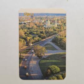 Карманный календарик СССР 1990. Орел, вид на Заводской район, городской пейзаж. Советский календарь