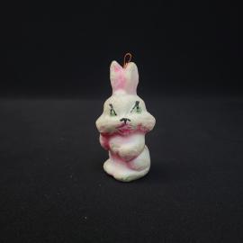 Елочная игрушка винтажная, СССР. Фигурка зайца, папье маше, подвесное украшение