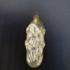 Елочная игрушка винтажная, СССР. Стекло, подвеска в форме сосульки с рельефным узором