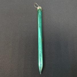 Елочная игрушка винтажная, СССР. Подвеска сосулька, стекло, зеленого цвета